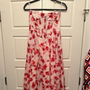 Bardot Lola pink floral corset dress